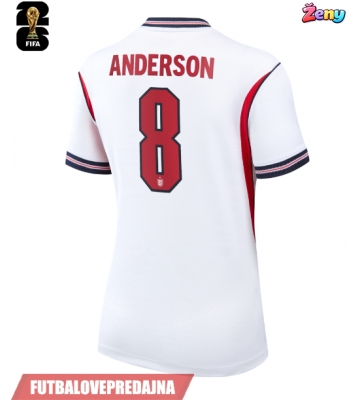 Lacne Ženy Futbalové dres Anglicko Elliot Anderson #8 MS 2026 Krátky Rukáv - Domáci